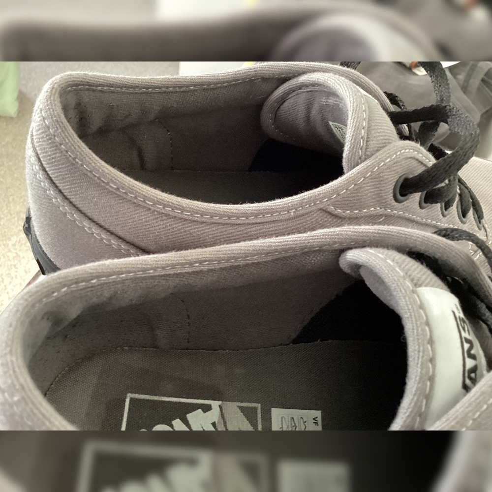 Vans Authentic Grey Canvas Sneakers | Men’s 9.5 | Clean & Classic - Picture 6 of 13